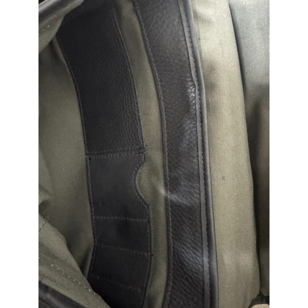 Woods Leather Office Bag Briefcase Black Shoulder Strap Travel